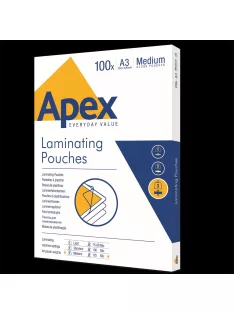 Lamináló fólia A3, 125 micron 100 db/doboz, Apex Medium