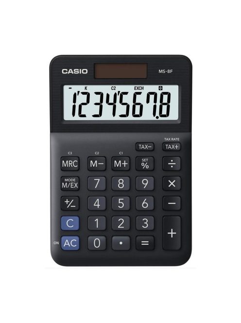 Számológép asztali 8 digit nagy, döntött kijelző Casio MS 8 F fekete