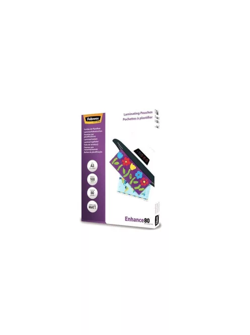 Lamináló fólia, A3, 80 mikron, matt, 100 db/doboz, Fellowes®