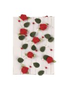 Rózsagirland levelekkel és gyöngyökkel, piros, 4-25 mm, 2 m