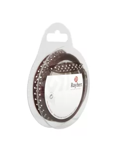 Pöttyös organzaszalag, fehér/fehér, 10 mm, 10 m