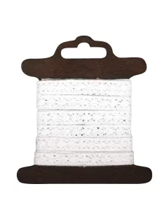 Csipkeszalag Lorena, fehér, 1 cm, 3m