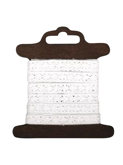 Csipkeszalag Lorena, fehér, 1 cm, 3m