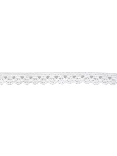 Csipkeszalag Amanda, fehér, 1 cm, 3m