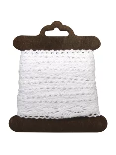 Csipkeszalag Cassandra, fehér, 2,3 cm, 2,5 m