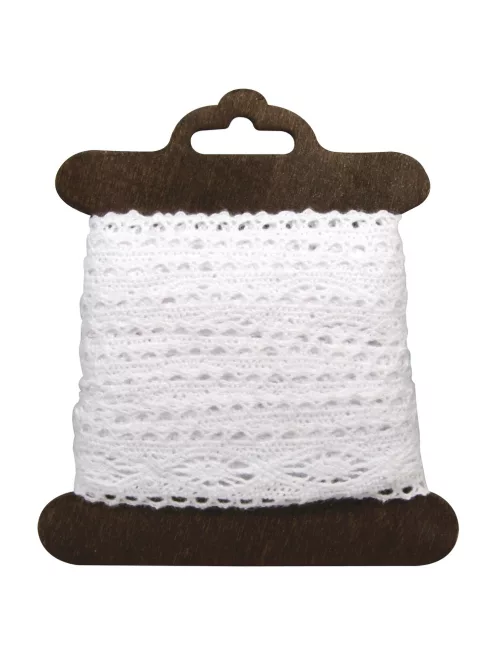 Csipkeszalag Cassandra, fehér, 2,3 cm, 2,5 m
