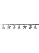 Dekoszalag: karácsonyi girland, öntapadó, ezüst, 2,5cm, tek. 2,5m