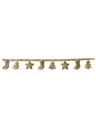 Dekoszalag: karácsonyi girland, öntapadó, arany, 2,5cm, tek. 2,5m