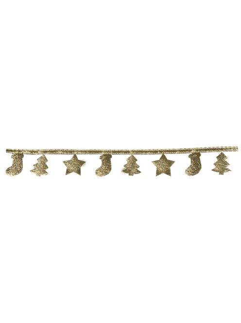 Dekoszalag: karácsonyi girland, öntapadó, arany, 2,5cm, tek. 2,5m