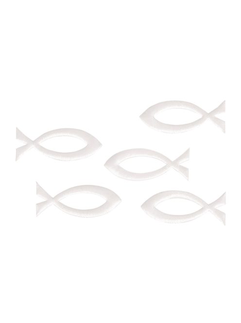 Szóródísz hal, fehér, 5,2x2,1 cm, 5 db