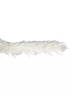 Hosszú szőrű plüss szalag, 60 x 10 cm, fehér