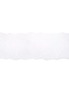 Csipkeszalag virágokkal, fehér, 14,5cm, 7,5m