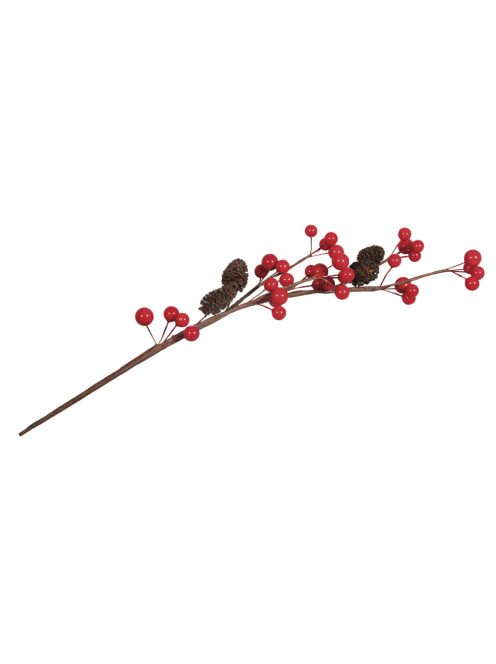 Bogyós ág apró tobozokkal, 35cm