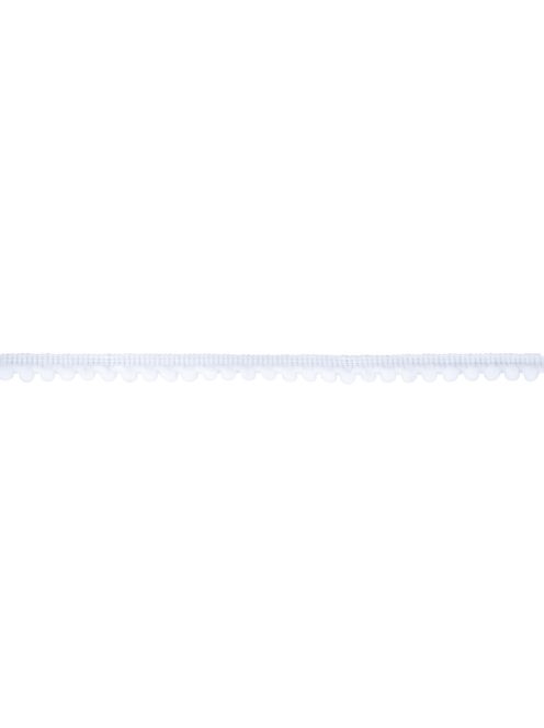 Mini pomponszegély, fehér, 1 cm, 3 m