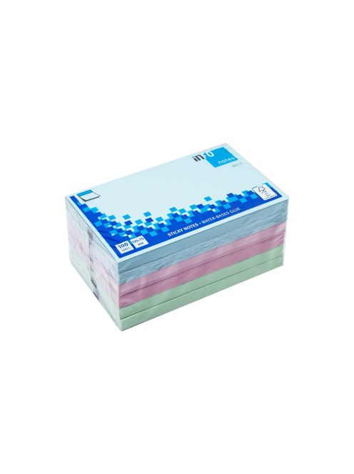 Jegyzettömb öntapadó, 75x125mm, 6x100lap, Info Notes, pastell mix, kék, zöld, rózsaszín