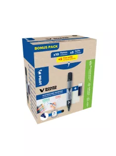   Táblamarker 2,3mm, kerek hegyű, utántölthető medium V-Board Master 10+10 Pilot fekete