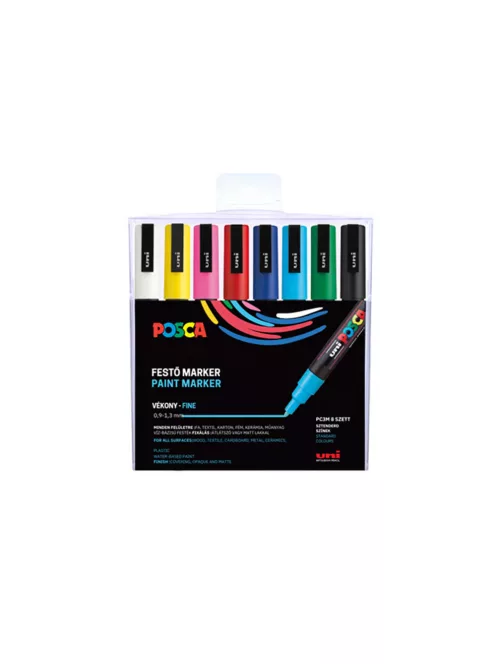 Dekormarker 0,9-1,3mm, Uni Posca PC-3M 8 db-os készlet