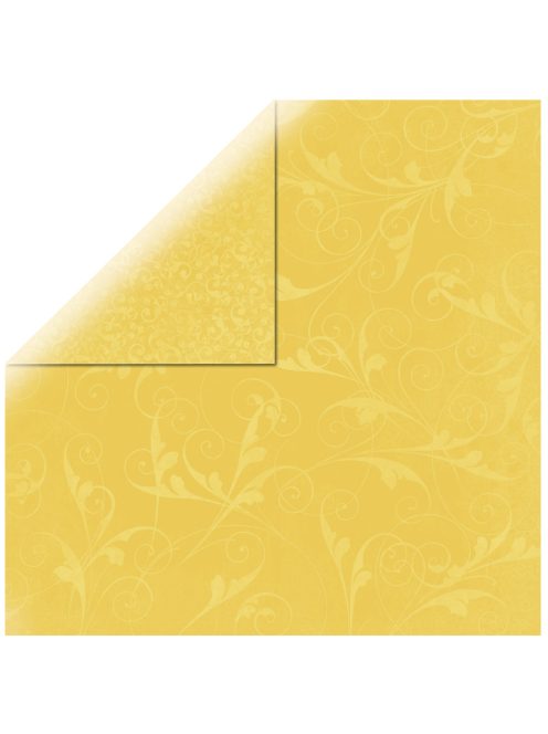 Scrapbookpapír Flourish, aranysárga, 30,5x30,5 cm, 190g/m2