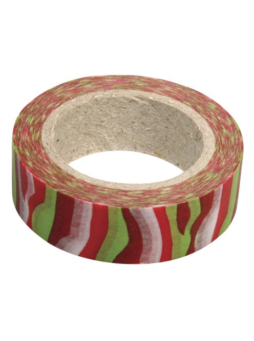 Mintás, visszaszedhető ragasztószalag (Washi Tape) tigris, színes, 15 mm, 15m