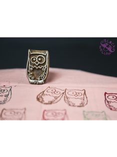 Blockwallah kézzel készült fabélyegző: bagoly, 6x3,6cm