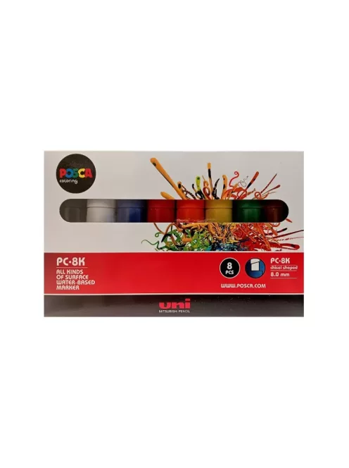 Dekormarker 8mm, Uni Posca PC-8K 8 db-os készlet