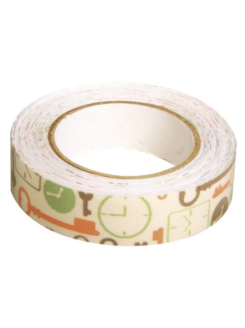 Fabric Tape öntapadós textilszalag: kulcsok, 15mm, 5m tek.