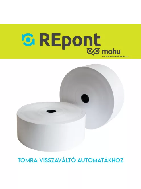 Hőpapír 58mm széles, 450fm hosszú, cséve 25mm, BPA mentes nyomatlan, TOMRA MOHU visszaváltó gépekhez