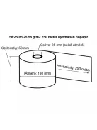 Hőpapír 58mm széles, 250fm hosszú, cséve 25mm, BPA mentes nyomatlan, TOMRA MOHU visszaváltó gépekhez