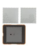 Fiskars Medium Design készlet vastag anyagokhoz, hullámos négyzet