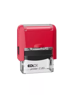 Bélyegző C20 Colop piros átlátszó ház/fekete párna