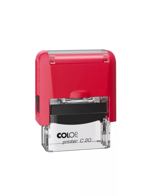 Bélyegző C20 Colop piros átlátszó ház/fekete párna