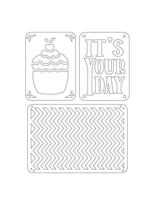 Sizzix Thinlits Die készlet- Birthday 2, 7,62x10,16cm-14,92x10,16cm, 3 db