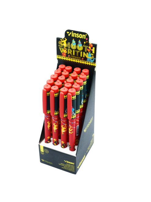 Golyóstoll kupakos, 0,7mm Vinson Circus A4 vegyes test displ 20 db/display