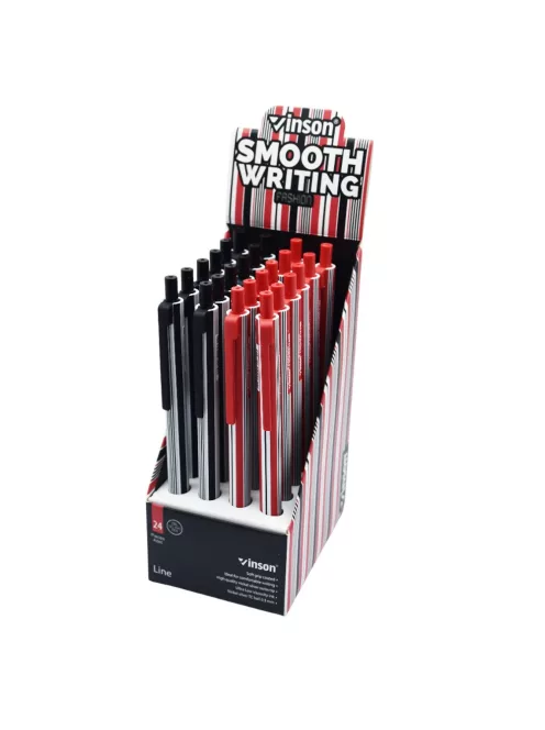 Golyóstoll nyomógombos 0,7mm Vinson Line F4 vegyes test displ 24 db/display