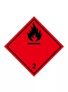   Információs címke, papír Gyúlékony gázok 2.1 10cmx10cm 300db/tekercs