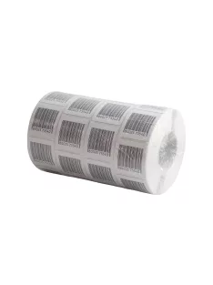   Etikett címke áruvédelmi (RF címke) álvonalkóddal 40x40mm, tekercses 1000 címke/tekercs