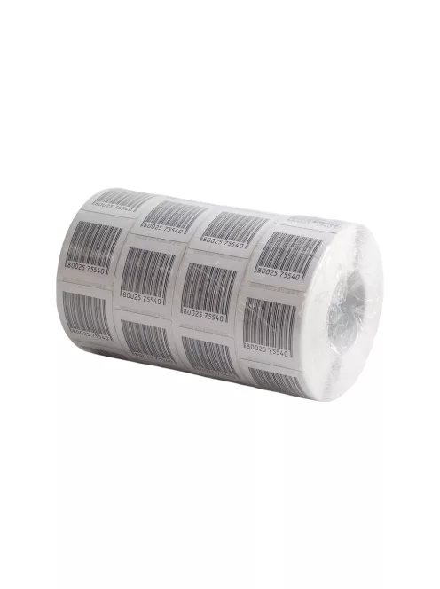 Etikett címke áruvédelmi (RF címke) álvonalkóddal 40x40mm, tekercses 1000 címke/tekercs