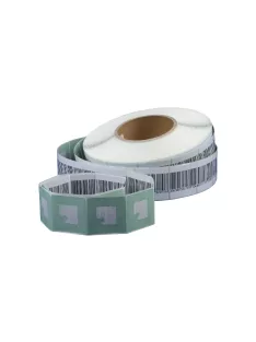   Etikett címke áruvédelmi (RF címke) álvonalkóddal 40x40mm, tekercses 1000 címke/tekercs