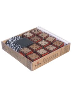 Mini fa bélyegzőkészlet- ABC, 12 db2x2x2,5cm+Zubehör/Box