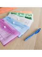 Irattartó tasak DL 'csekk' patentos PP Bluering® transzparens kék