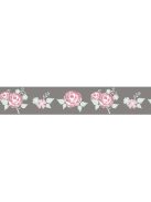 Washi Tape rózsa, szürkésbarna, 30mm, 15m