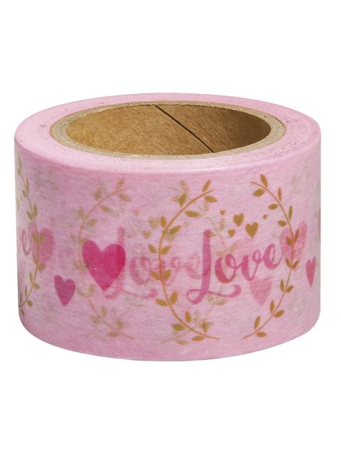 Washi Tape Love, rózsaszín, 30mm, 15m