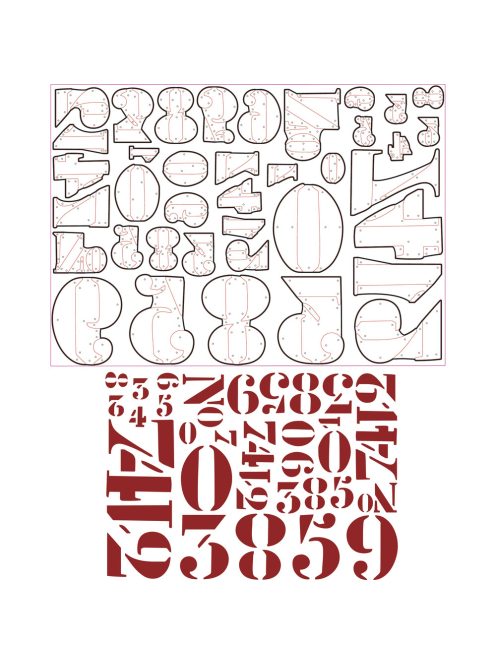 Sizzix Thinlits Set: Stencil Numbers, T.Holtz 38 db