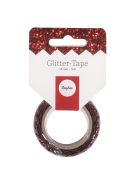 Glitter Tape Chevron, klasszikus piros, 15mm, /tekercs 5m