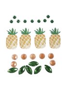 Matrica: tropusok-ananász, 0,5-3,5cm, 26 db
