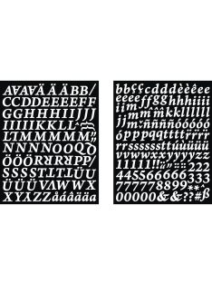 Matrica abc és számok, klasszikus, fehér, 1 db