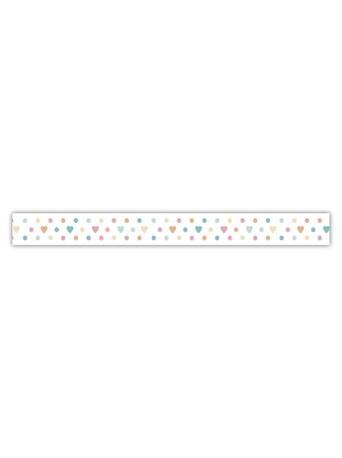 Washi Tape mintás öntapadó ragasztószalag Punkte/szívchen, 15mm, 15m