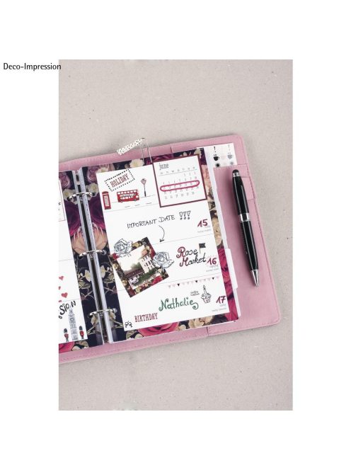 Éves áttekintő naptár 2018, A5, havi matricák + jegyzetlapok, 14 lap