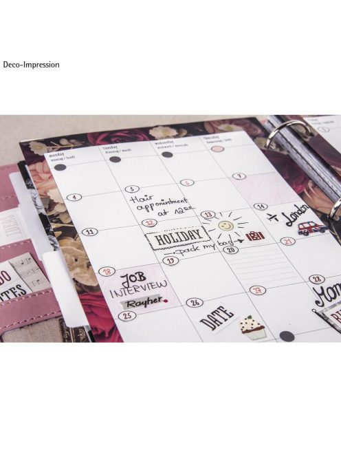 Matrica számok + hónapok, színes, 4 lap