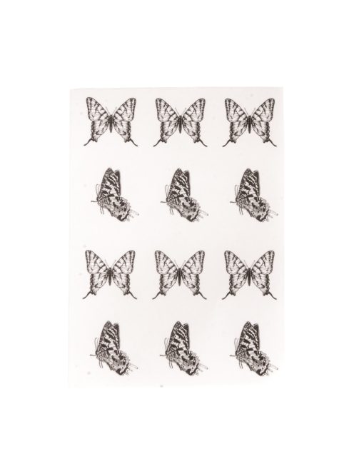 Leáztatható matrica pillangó, 2,5cm átm.,Bogen á 12 db, 2Bogen